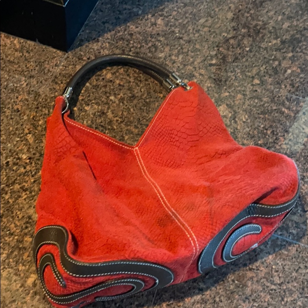 Italian Genuine Leather red bag - Picture 3 of 6